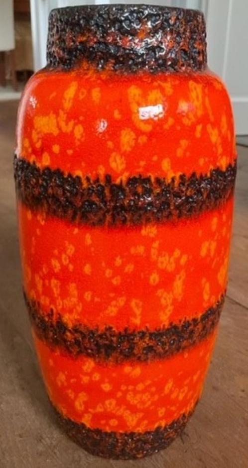 Retro  vaas keramiek vintage design van Scheurich, Huis en Inrichting, Woonaccessoires | Vazen, Zo goed als nieuw, Oranje, Minder dan 50 cm