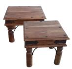 Vintage Bajot tafels | Medium | Massief Teakhout | India, Huis en Inrichting, Ophalen, Minder dan 50 cm, Gebruikt, Minder dan 50 cm