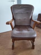 Fauteuil lever kleurig met losse kussens, Huis en Inrichting, Fauteuils, Minder dan 75 cm, Zo goed als nieuw, Hout, 50 tot 75 cm