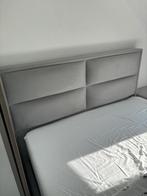 Boxspring 120x200, grijs velvet,+ nacht kasje en matras., Huis en Inrichting, Slaapkamer | Boxsprings, Verzenden, Velvet, Zo goed als nieuw