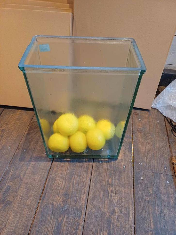 Glazen Vaas - Vierkant, Huis en Inrichting, Woonaccessoires | Vazen, Zo goed als nieuw, Overige kleuren, 50 tot 75 cm, Glas, Ophalen