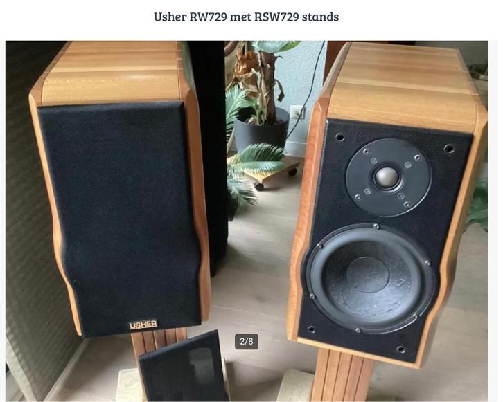 Usher RW729 + RSW729 stands, Audio, Tv en Foto, Luidsprekers, Zo goed als nieuw, Front, Rear of Stereo speakers, Minder dan 60 watt