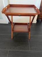 Opvouwbare teakhouten bijzettafel, Huis en Inrichting, Tafels | Bijzettafels, Ophalen, Gebruikt, 55 tot 75 cm, 60 cm of meer