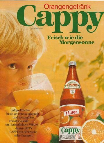 Retro reclame 1971 Cappy frisdrank van Coca-Cola sappig beschikbaar voor biedingen