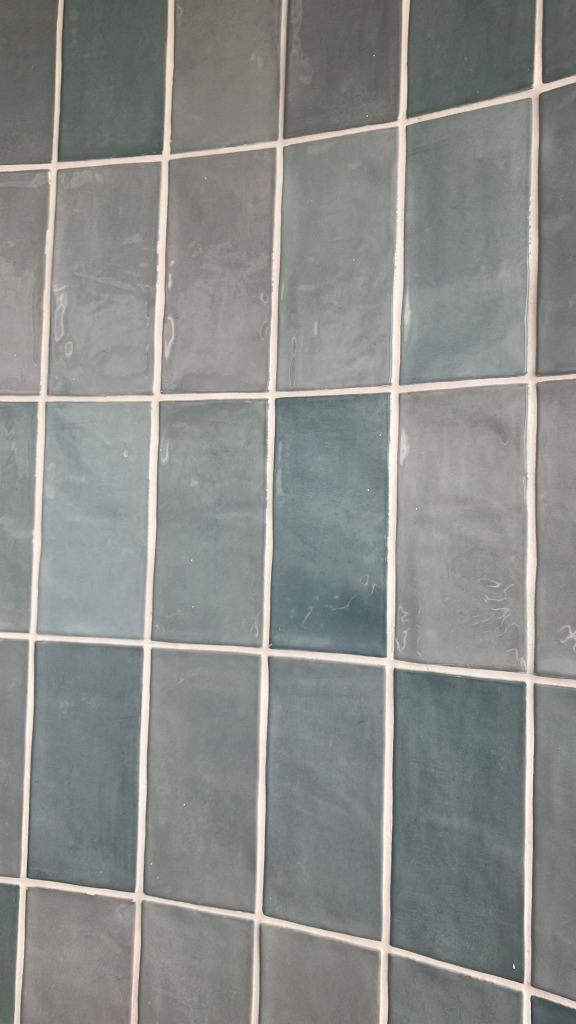 Wandtegels Fez aqua gloss Blauw 6.2 x 12.5, Doe-het-zelf en Verbouw, Tegels, Nieuw, Wandtegels, Keramiek, Minder dan 20 cm, Minder dan 20 cm