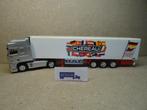 HERPA 1:87 DAF 95-XF + Koel-Oplegger " CHEREAU ", Zie Foto`s, Ophalen of Verzenden, Zo goed als nieuw, Bus of Vrachtwagen, Herpa