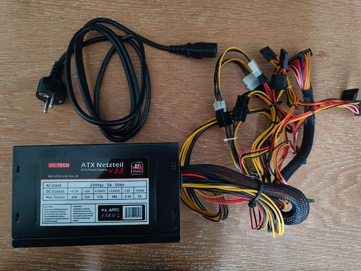 Voeding MS-TECH 550W ATX-2, Computers en Software, Interne voedingen, Gebruikt, Ophalen