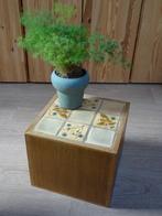 Mooi massief kubus tafeltje met siertegels bijzettafel, Antiek en Kunst, Ophalen