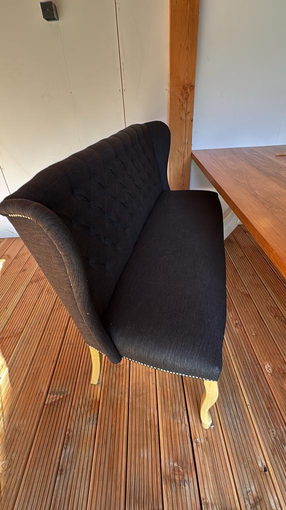 Zwart Eettafel Bankje, Huis en Inrichting, Banken | Sofa's en Chaises Longues, Zo goed als nieuw, Driepersoons, 150 tot 200 cm