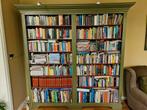 Prachtige hoge antieke groene boekenkast uit 1880, Huis en Inrichting, Ophalen of Verzenden, Gebruikt, 25 tot 50 cm, 200 cm of meer