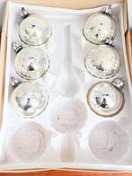 Prachtige vintage set GDR glazen kerstballen, 6 stuks, Ophalen of Verzenden, Gebruikt