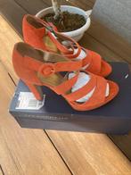 Nieuw pumps hakken sandalettes sandalen oranje leer suede, Ophalen of Verzenden, Nieuw, Oranje
