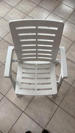 9 witte inklapbare tuinstoelen met armleuning, Tuin en Terras, Tuinstoelen, Ophalen, Gebruikt, Kunststof, Inklapbaar