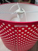 Taftan lampenkap, Huis en Inrichting, Ophalen, 25 tot 50 cm, Rood met witte stippen ...zat 🎶, Rond