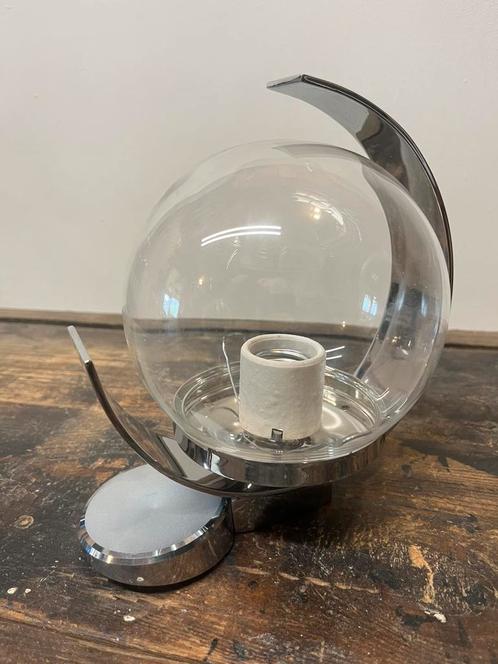 Vintage space age wand lamp, Huis en Inrichting, Lampen | Wandlampen, Gebruikt, Glas, Metaal, Ophalen of Verzenden