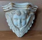 CONSOLE BEIGE/GOUD ENGELTJE-WAND PLANKJE ENGEL-KERST, Huis en Inrichting, Verzenden, Zo goed als nieuw