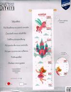 Cado vervaco borduurpakket groeimeter, prinses met eenhoorn, Ophalen of Verzenden, Nieuw, Handborduren, Borduurpakket