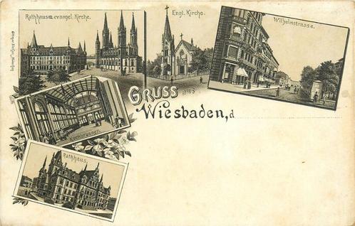 (379-015-017) Wiesbaden Litho, Verzamelen, Ansichtkaarten | Buitenland, Duitsland, Verzenden