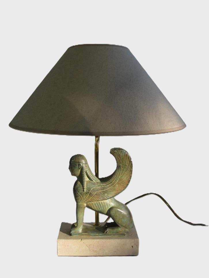 Maison Le Dauphin France Sphinx Tafel lamp, Antiek en Kunst, Antiek | Lampen, Ophalen