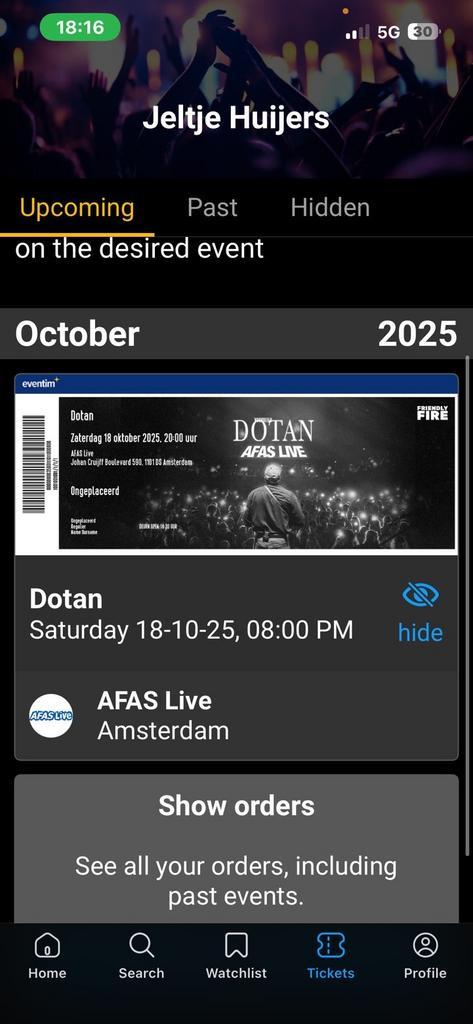 Dotan staanplaatsen 18-10-2025, Tickets en Kaartjes, Concerten | Pop, Twee personen, Oktober