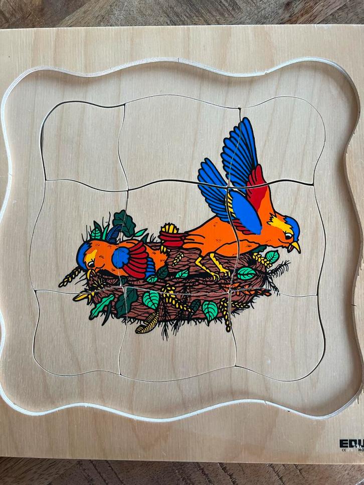 Educo Houten Levensloop Puzzel Vogel, Kinderen en Baby's, Speelgoed | Kinderpuzzels, Zo goed als nieuw, 4 tot 6 jaar, 10 tot 50 stukjes