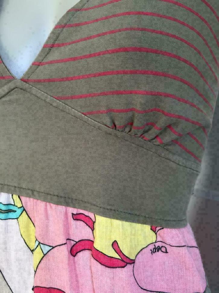 B281 Dept jurk linnen olijf-groen Maat XS=34 jurkje roze, Kleding | Dames, Jurken, Zo goed als nieuw, Maat 34 (XS) of kleiner