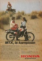 Retro reclame 1982 Honda MTX brommer de kampioen, Verzenden, Overige typen