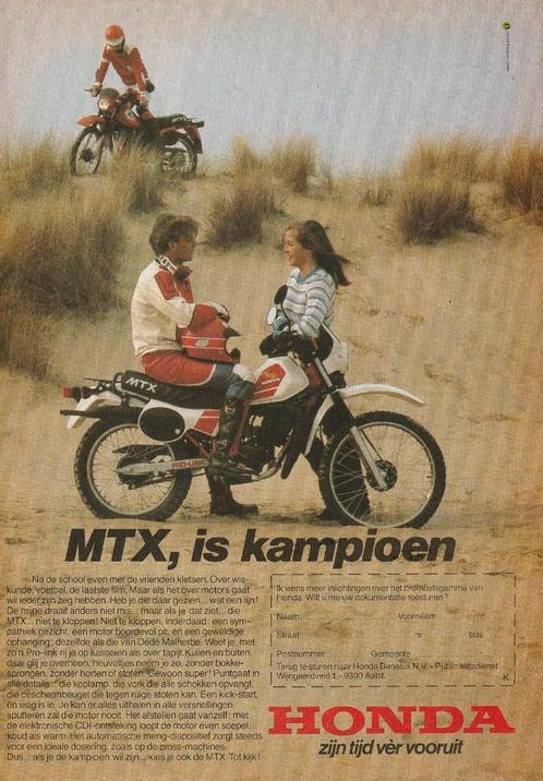 Retro reclame 1982 Honda MTX brommer de kampioen, Verzamelen, Retro, Overige typen, Verzenden