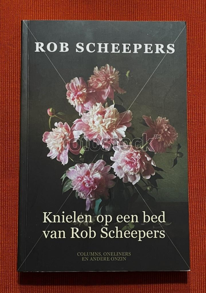 Knielen op een bed van Rob Scheepers - columns, oneliners, Boeken, Film, Tv en Media, Zo goed als nieuw, Media, Ophalen of Verzenden