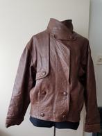 Bruin vintage leren jack jas maat L, Ophalen of Verzenden, Bruin