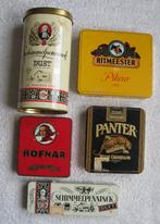tabaksblikken: Schimmelpenninck /Ritmeester/Panter/Hofnar +1, Ophalen of Verzenden, Gebruikt, Tabaksdoos of Verpakking