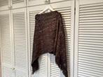 Bruine Poncho met Franjes, Ophalen of Verzenden, Zo goed als nieuw
