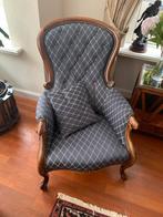 2 Fauteuiltjes Blauw/Goud.De prijs  is voor 2 ., Gebruikt, Ophalen of Verzenden, 50 tot 75 cm, Hout