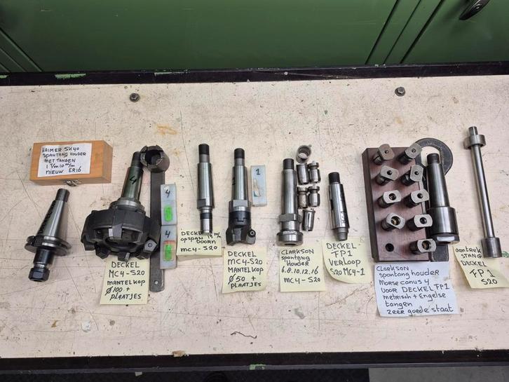 Deckel FP1 MC4  toebehoren.  Zie foto's., Doe-het-zelf en Verbouw, Draaibanken, Zo goed als nieuw, Metaaldraaibank, Ophalen