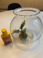 Ronde vissenkom met kunstof plantje en stenen, Dieren en Toebehoren, Ophalen, Zo goed als nieuw, Leeg aquarium