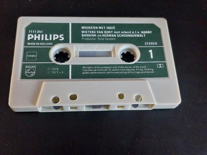 WIETEKE VAN DORT - WEERZIEN MET INDIË (MC), Cd's en Dvd's, Cassettebandjes, Zo goed als nieuw, Origineel, Nederlandstalig, 1 bandje