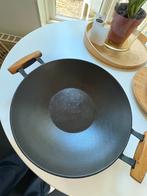 Grote gietijzeren wok, Ophalen of Verzenden, Gebruikt, Gietijzer, Wok