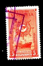 411. Venezuela (oud). Zeeschip, stuurrad. LP, Verzenden, Gestempeld, Zuid-Amerika