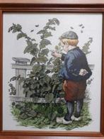 hand geborduurd schilderij, Ophalen of Verzenden, Zo goed als nieuw, Handborduren, Borduurgaren of Zijde