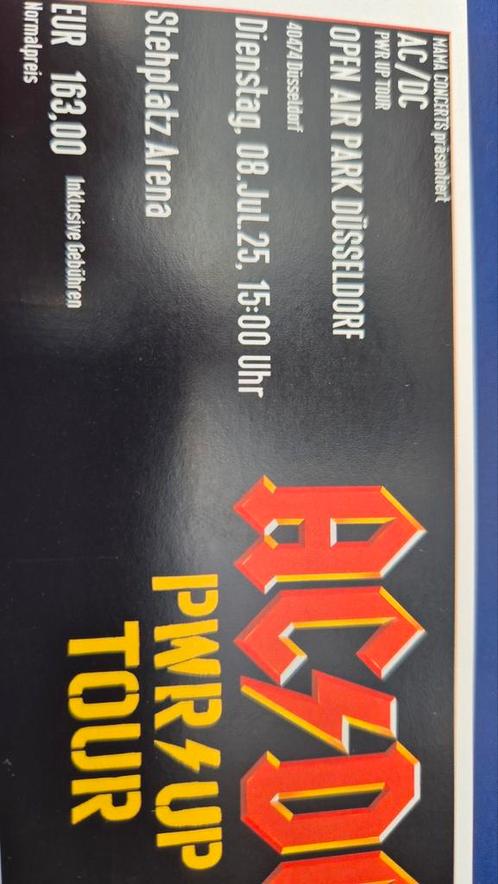 AC/DC 2 tickets Düsseldorf dinsdag 8 juli, Tickets en Kaartjes, Concerten | Pop, Twee personen, Juli
