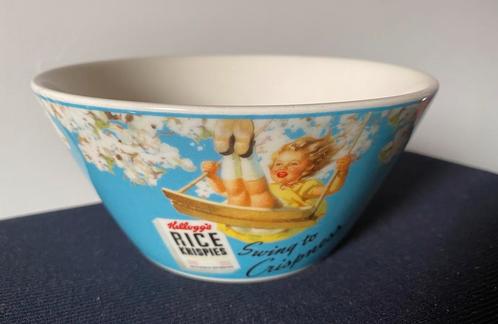 Vintage schaaltje: Kellogg’s Rice Krispies met rondom print., Huis en Inrichting, Keuken | Servies, Zo goed als nieuw, Schaal of Schalen
