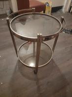 Rond bijzettafeltje glas, Huis en Inrichting, Tafels | Bijzettafels, Minder dan 55 cm, Gebruikt, Rond, Glas