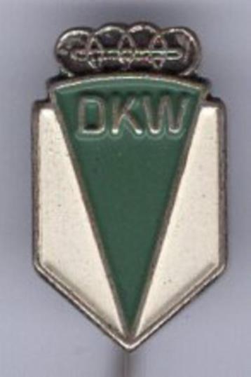 DKW groen/wit op zilverkleurig auto speldje ( A_231a ) beschikbaar voor biedingen