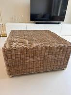 Rieten salontafel, Huis en Inrichting, Tafels | Salontafels, Ophalen, 50 tot 100 cm, Vierkant, Zo goed als nieuw
