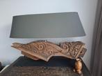 antieke lamp hout steunbalk, Antiek en Kunst, Ophalen