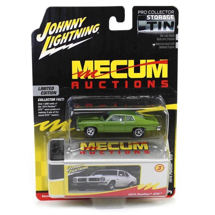 1974 Pontiac GTO van Johnny Lightning met doosje van metaal, Hobby en Vrije tijd, Modelauto's | Overige schalen, Nieuw, Auto, Ophalen of Verzenden