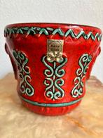 West-Germany bloempot Ü-keramik Uebelacker 13 cm vintage, Rond, Ophalen of Verzenden, Zo goed als nieuw, Minder dan 25 cm