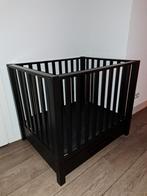 Zwarte Europe Baby Casper box met la + matras en hoeslaken, Ophalen, Gebruikt, Rechthoekig, In hoogte verstelbaar