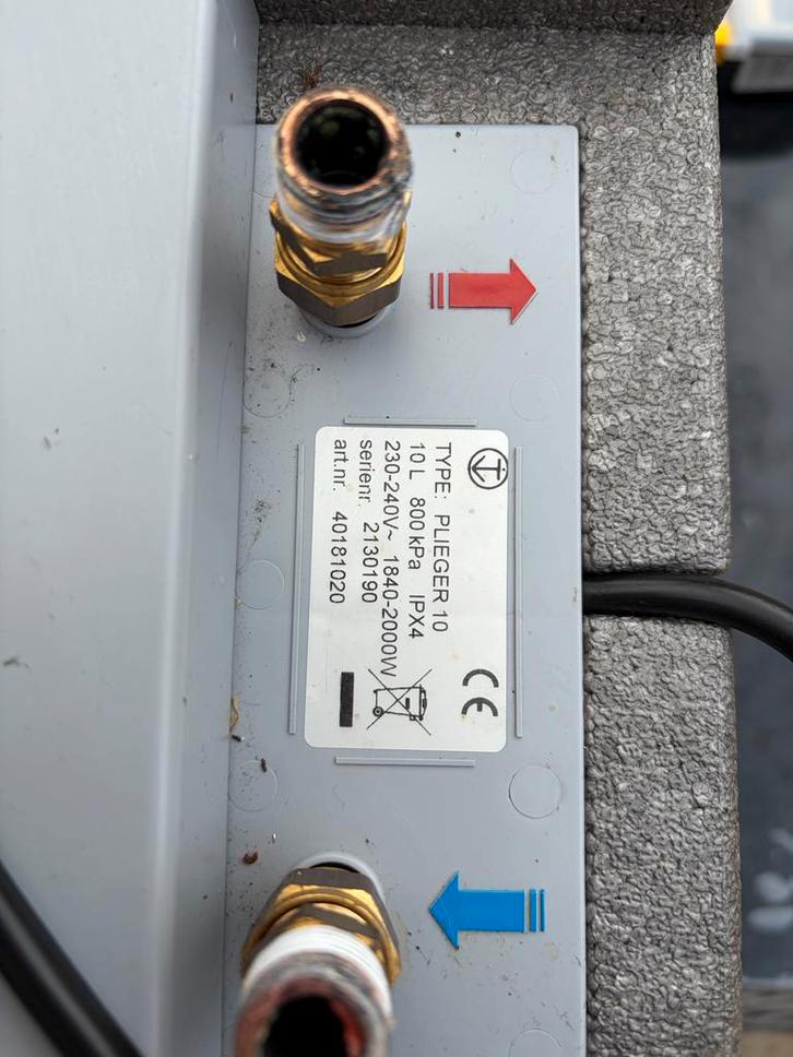 Plieger Close-in Boiler 10 Liter, Doe-het-zelf en Verbouw, Geisers en Boilers, Gebruikt, Boiler, Minder dan 20 liter, Onbekend