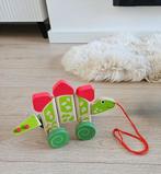 Houten trekdier dinosaurus (zgan), Kinderen en Baby's, Speelgoed | Houten speelgoed, Ophalen, Zo goed als nieuw